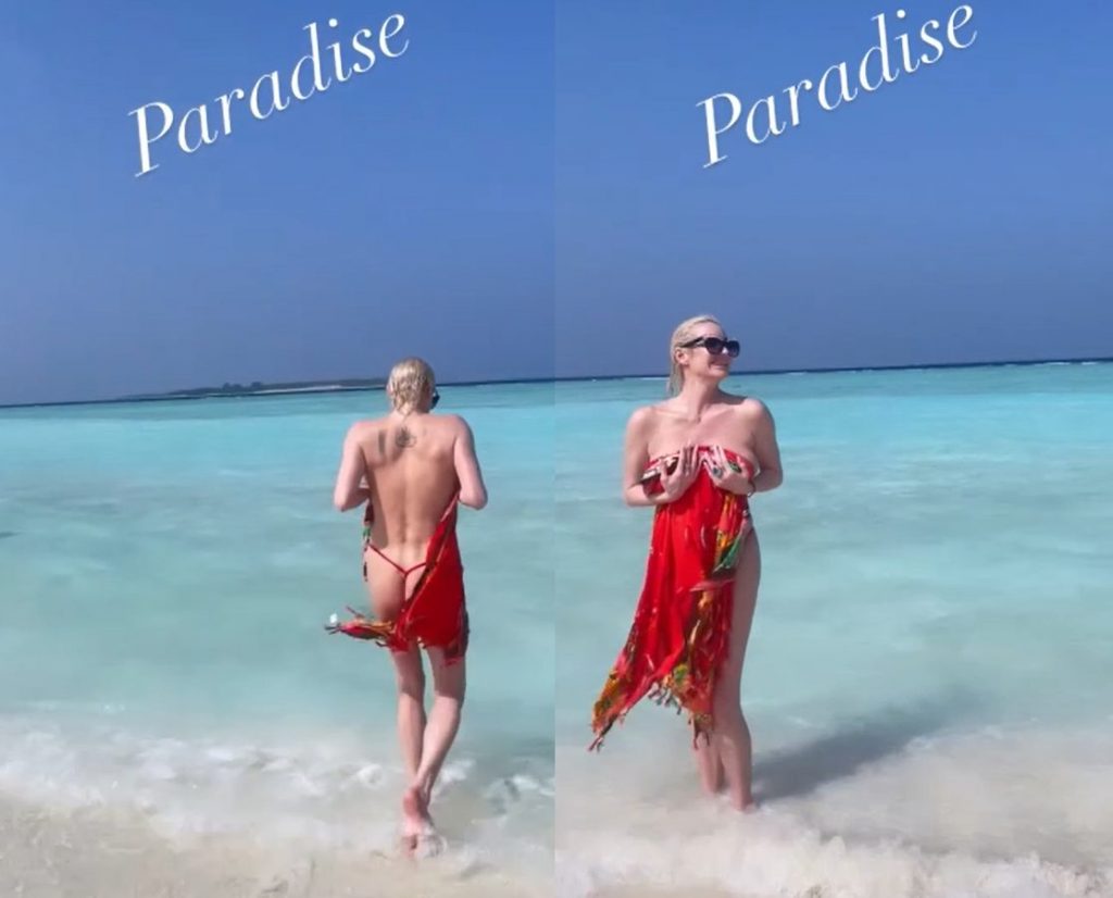 Без лифчика, но в стрингах: Волочкова ходит голая на Мальдивах – POPCAKE